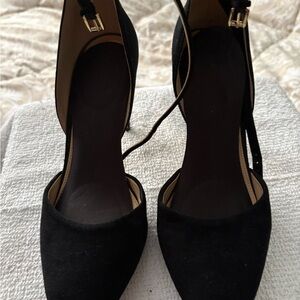 MICHAEL KORS Classic Black Pointed Ankle-Strap Women's Heels